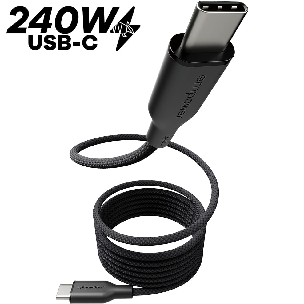 Kabel magnetyczny z oplotem USB-C - USB-C, Empower Magnetic 240W PD 3.1 EPR, QC5, 1.5 m, czarny