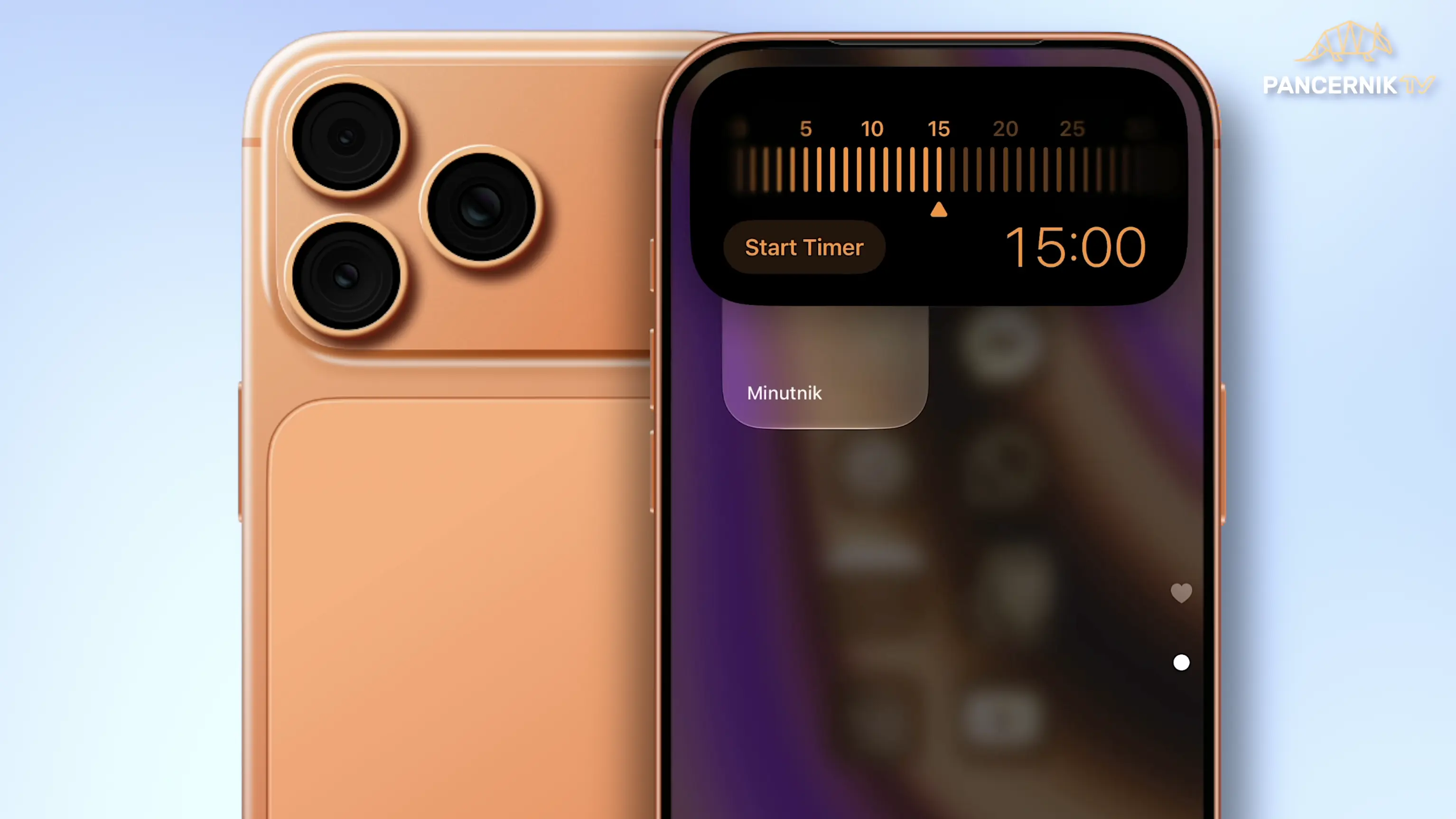 Ekran smartfona iPhone wyświetlający nowy interfejs systemu operacyjnego iOS 27 z minimalistycznym widgetem na ekranie głównym.