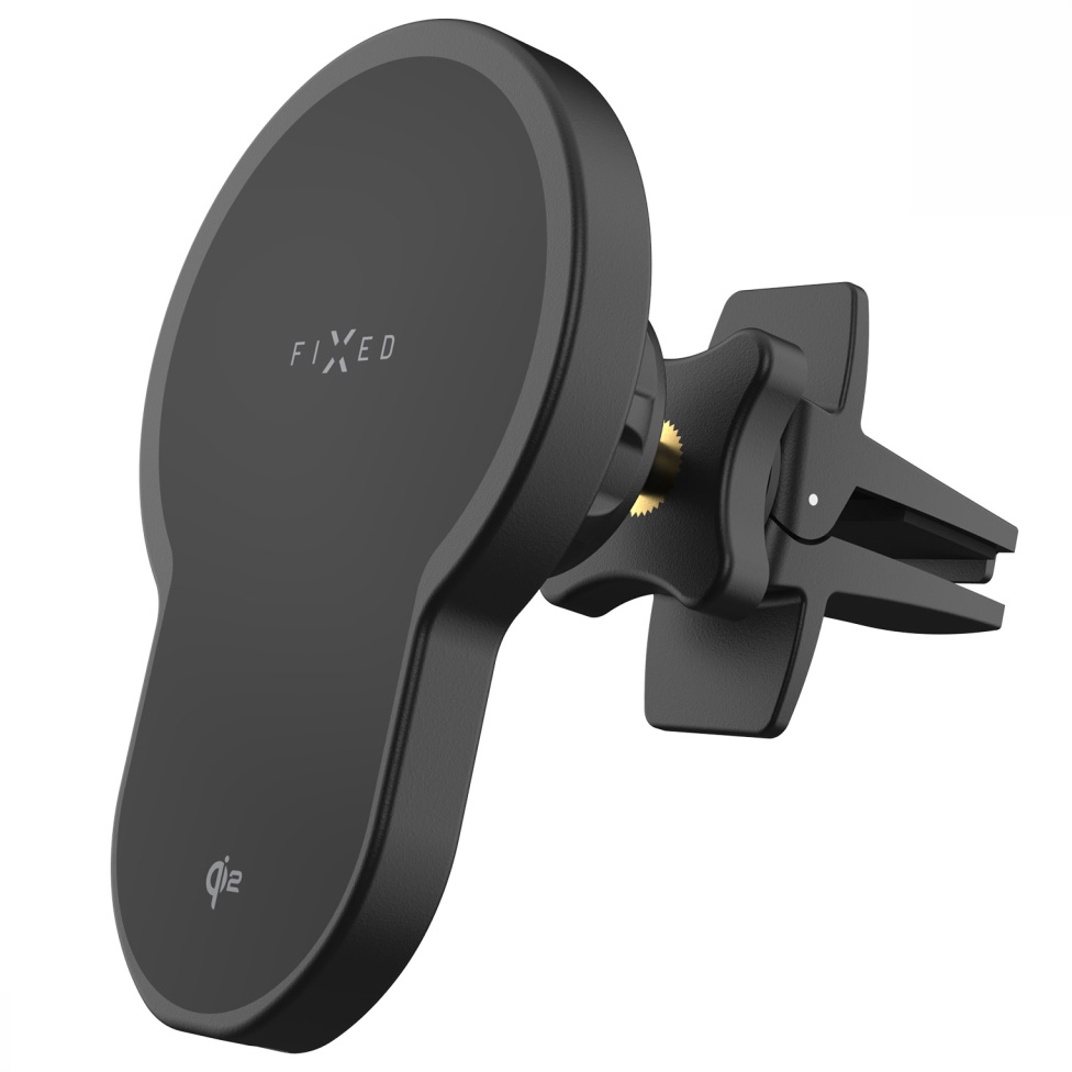 Fixed MagClick 2 MagSafe- magnetyczny uchwyt samochodowy z ładowaniem bezprzewodowym do kratki wentylacyjnej, czarny