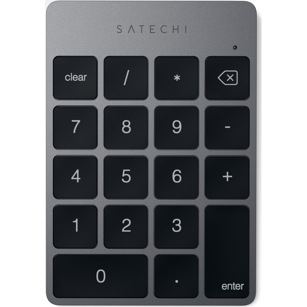 Klawiatura numeryczna Satechi Slim Wireless Keypad, aluminiowa, bluetooth, bezprzewodowa, szara, cicha, antypoślizgowa, markowa, premium, płaska, wygodna, niski profil klawiszy, USB-C, do macbooka, niezawodna