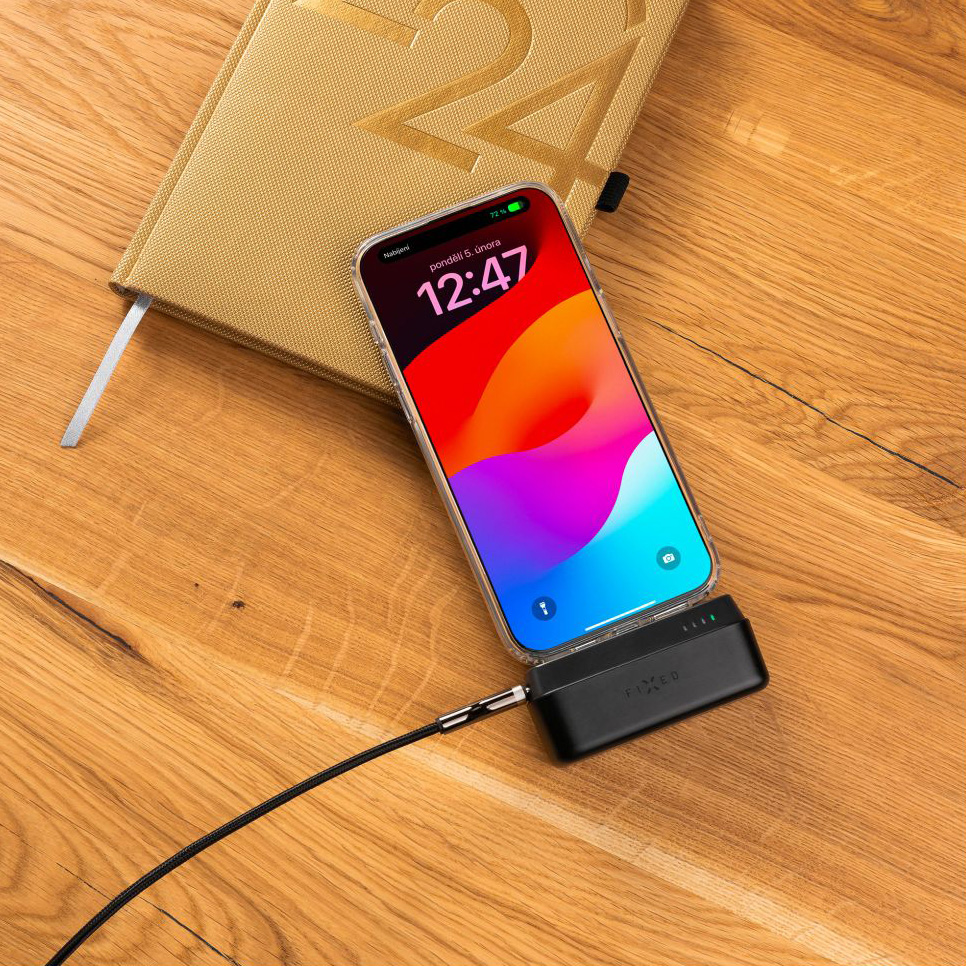 Powerbank Fixed Zen 5 z wbudowanym wyjściem USB-C 5 000mAh, 20W PD 3.0, czarny