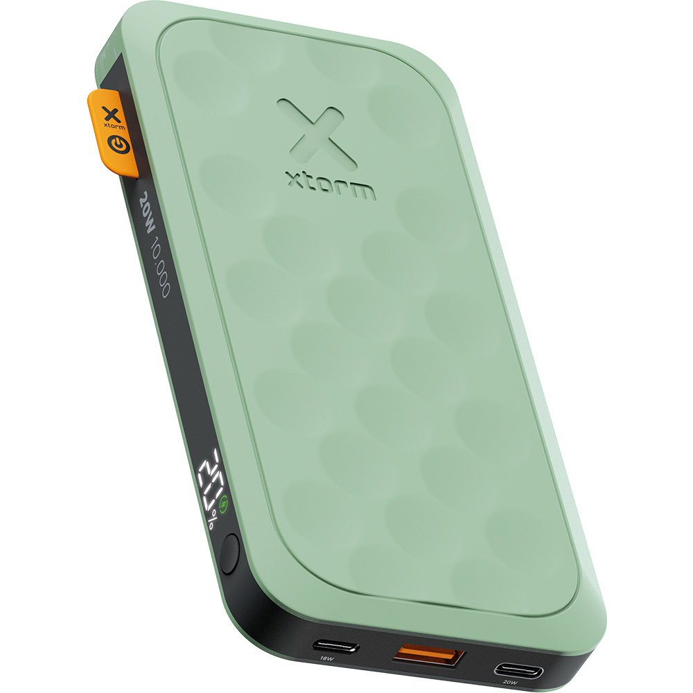 Powerbank XTORM Fuel 10 000 mAh, 22.5W, 2x USB-C / 1x USB-A, zielony