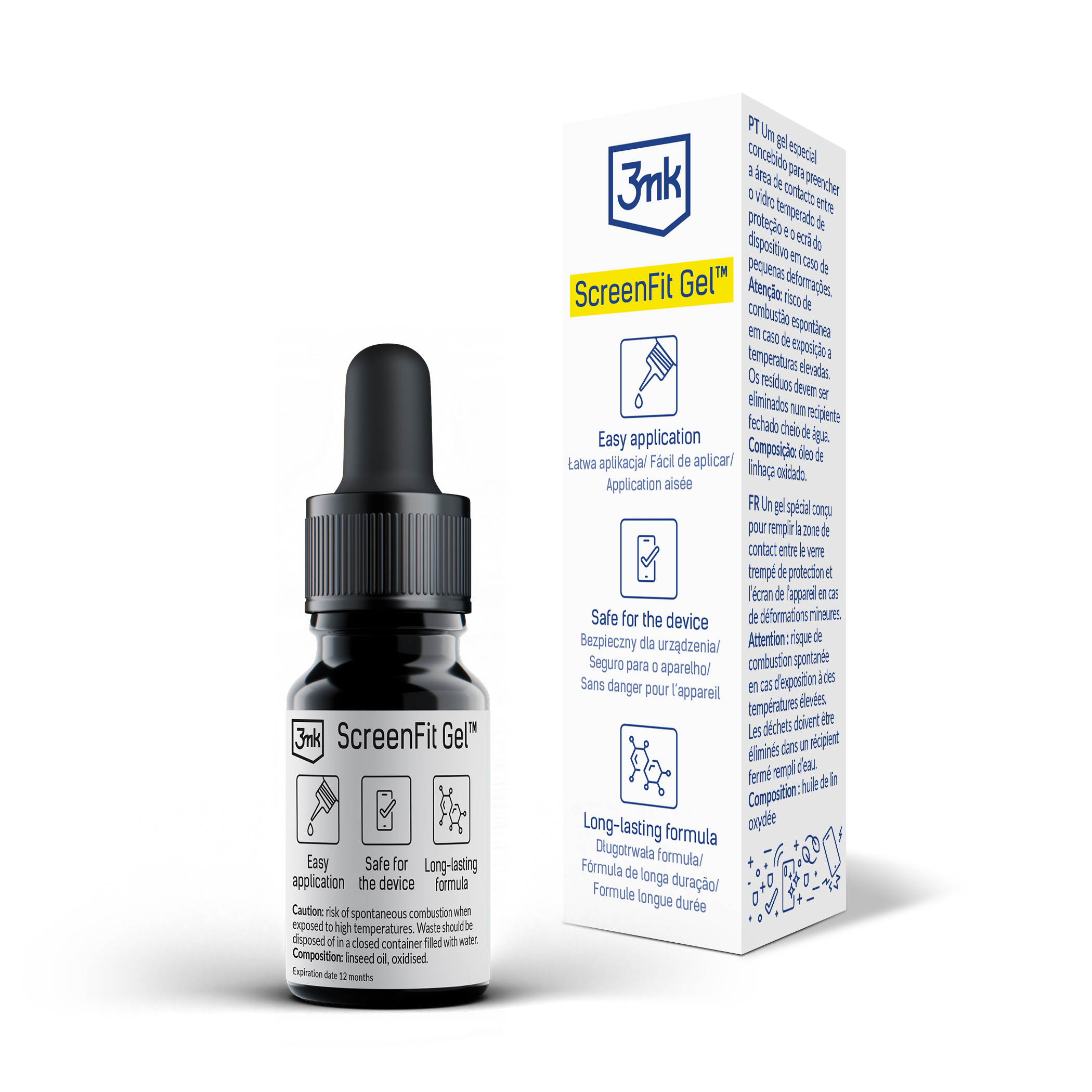 3mk ScreenFit Gel™ – trwałość preparatu, brak konieczności ponownej aplikacji, zachowuje lepkość, działa przez cały okres użytkowania