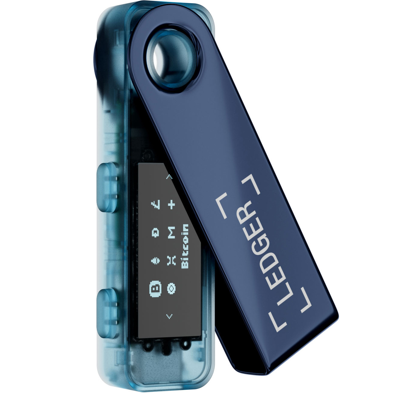 Portfel kryptowalut i NFT Ledger Nano S Plus, granatowo-niebieski