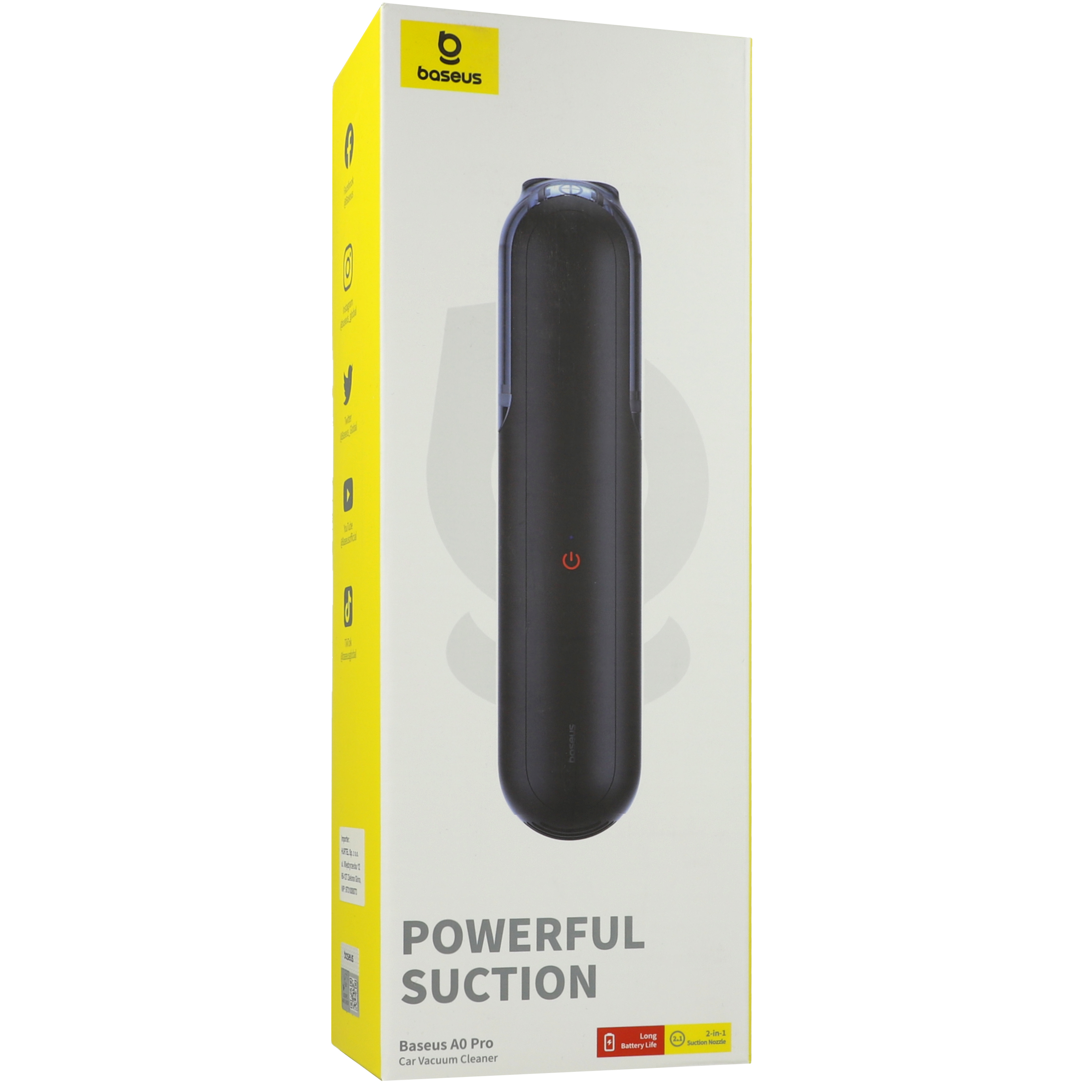 Baseus Powerful Suction A0 Pro, bezprzewodowy odkurzacz, filtr HEPA, kompaktowa obudowa, dwa rodzaje końcówek, [kolor-nazwa]