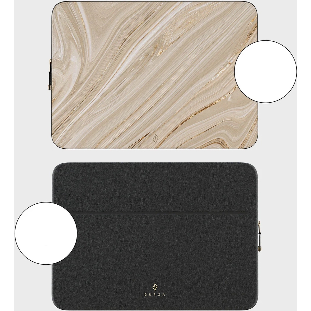 Uniwersalne etui na laptopa do 16" Burga Full Glam, beżowe