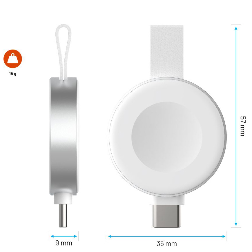 Ładowarka indukcyjna Fixed Orb 2 do Apple Watch, 5W, biała