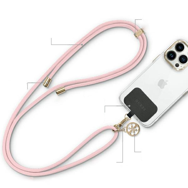 Guess Guess CBDY Cord, nylon, złote okucia, luksusowy wygląd, akcesoria Guess, różowy