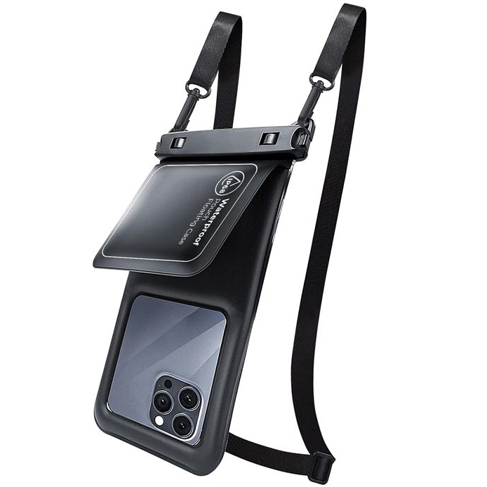 Mobile Origin Waterproof Floating Case with Small Pouch, funkcjonalna kieszonka, pływające plecki, akcesoria podróżne, komfort użytkowania, czarny