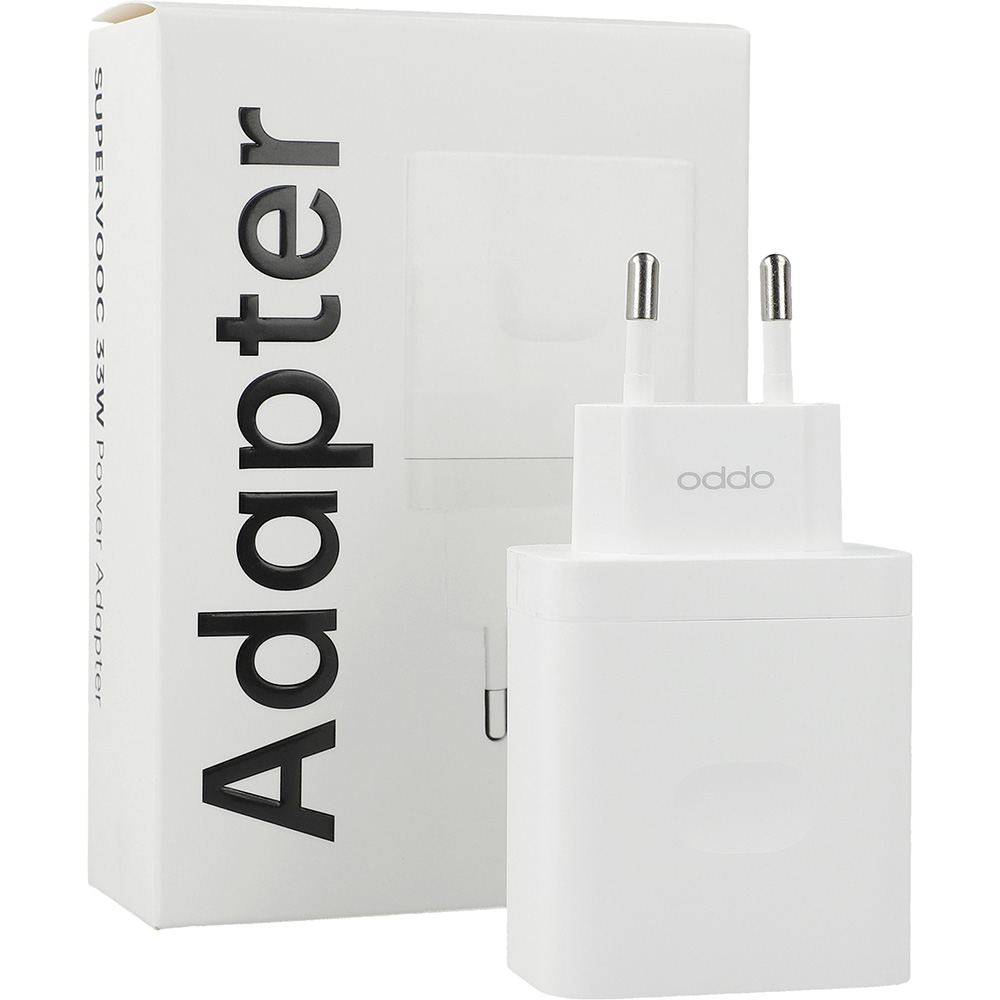 Ładowarka sieciowa do telefonów, tabletów, słuchawek Oppo 33W, VOOC i SuperVOOC, biała