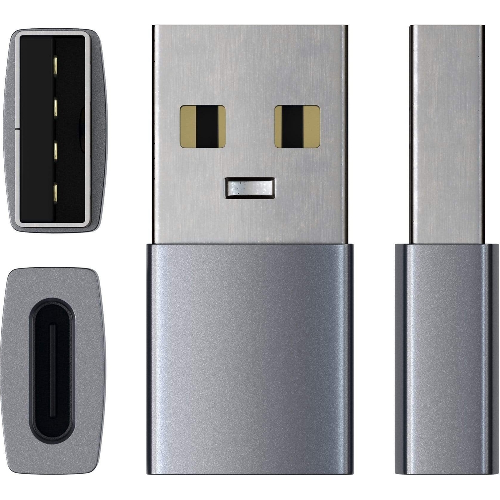 Satechi Aluminium Adapter - aluminiowy adapter do urządzeń mobilnych USB-A/ USB-C, hub, przejściówka, szary, markowy, premium, niezawodny