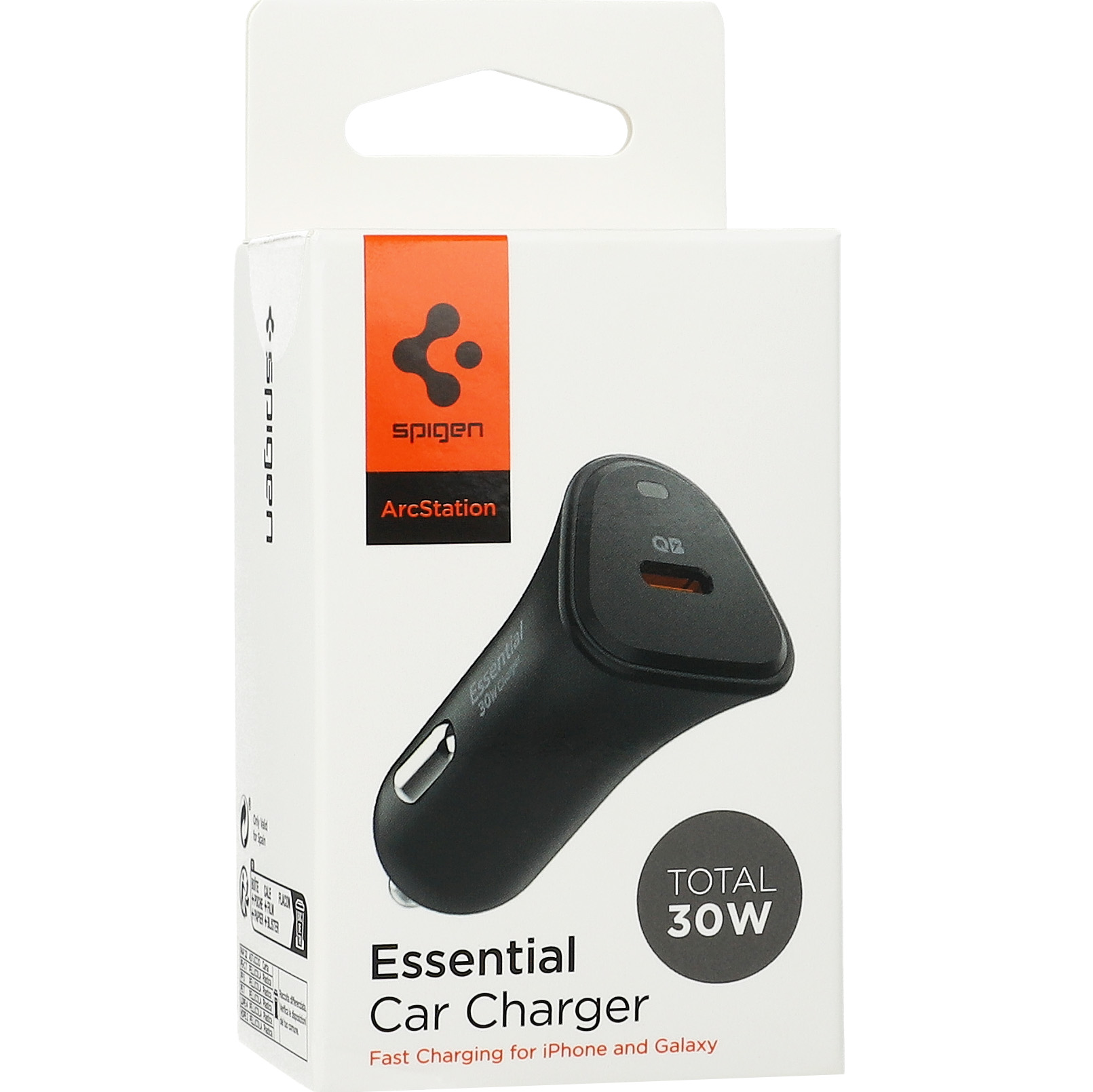 Ładowarka samochodowa Spigen Essential EV301 30W PD PPS USB-C, czarna