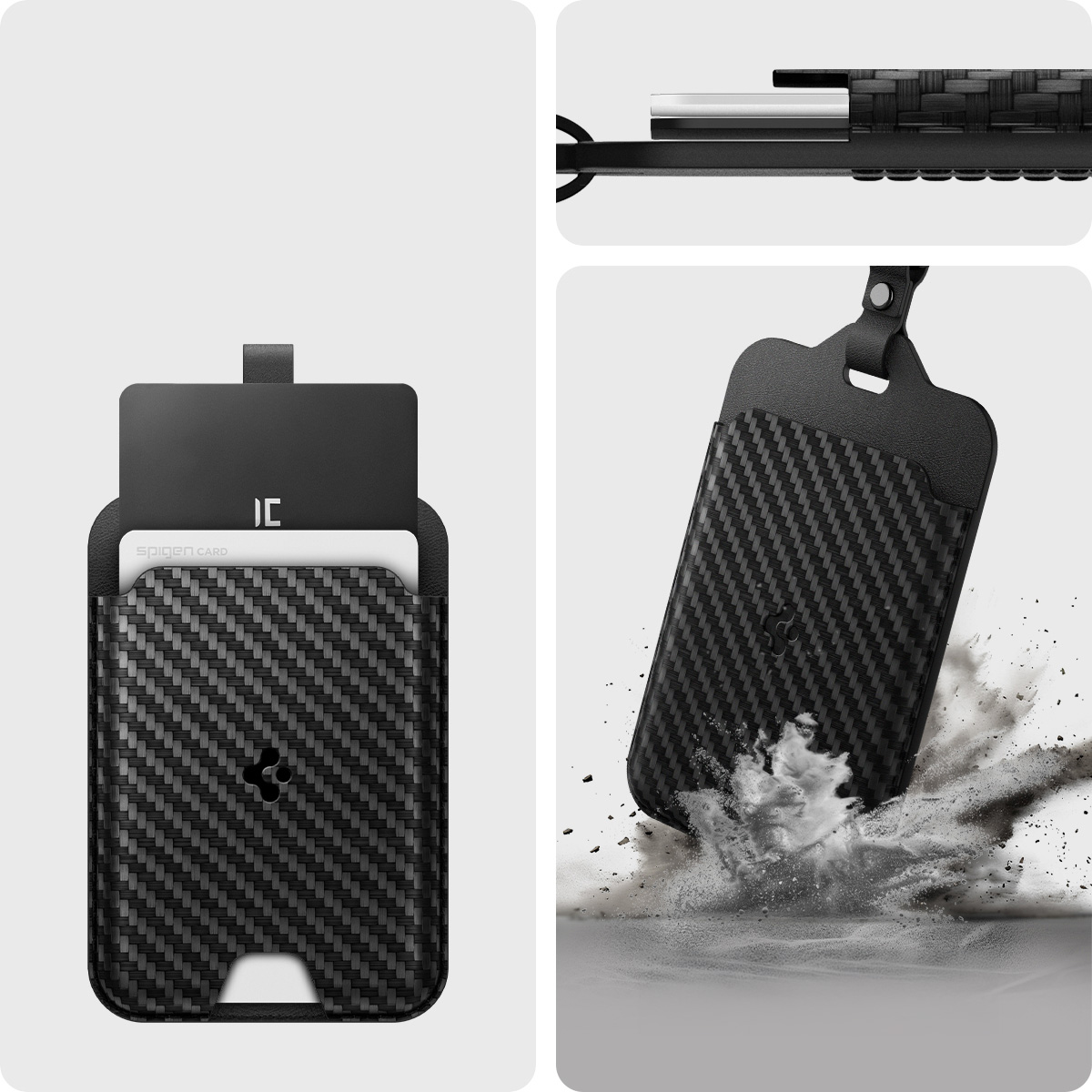 Etui na karty / klucz do Tesli, Spigen Universal Card Holder Case 2-Pack, czarne