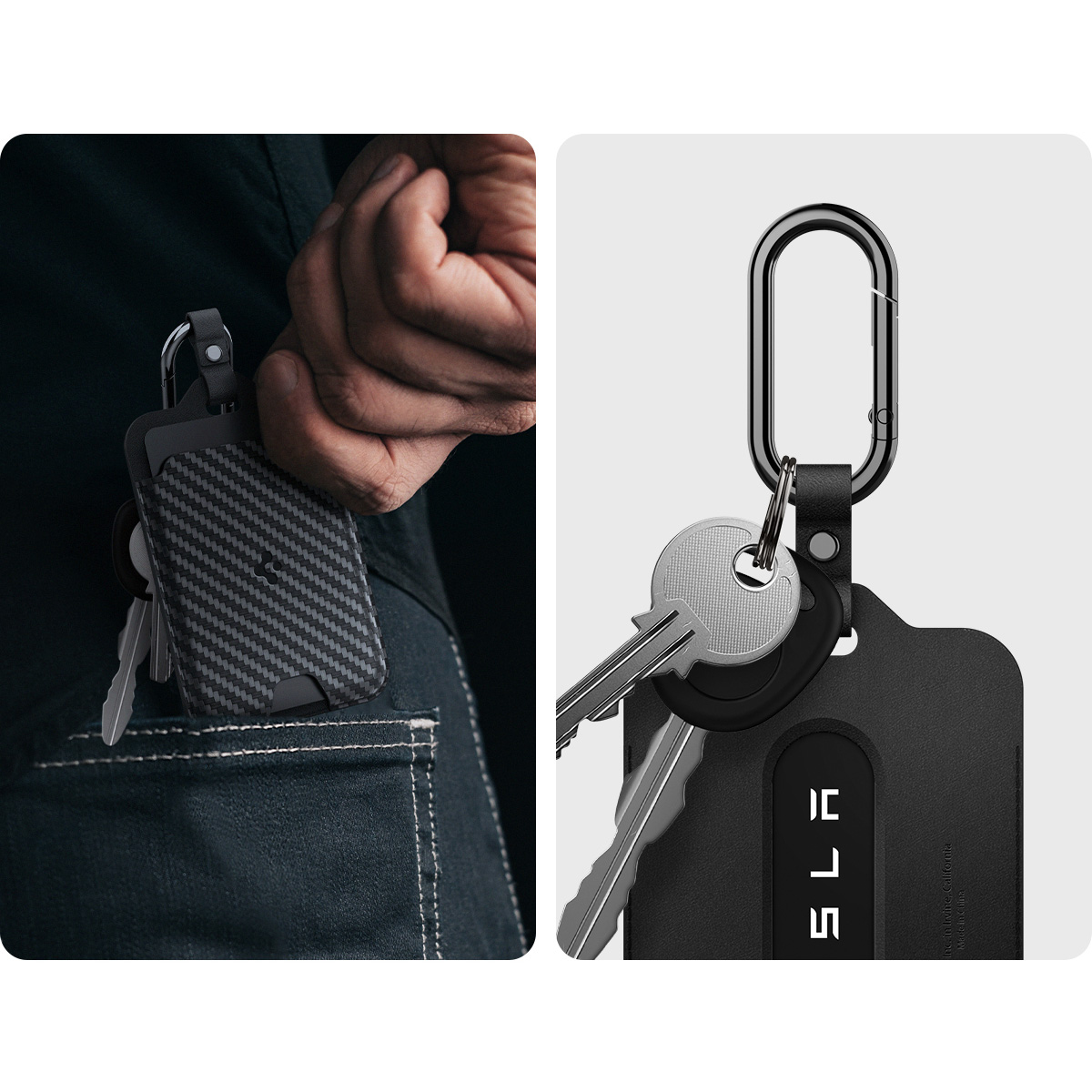 Etui na karty / klucz do Tesli, Spigen Universal Card Holder Case 2-Pack, czarne