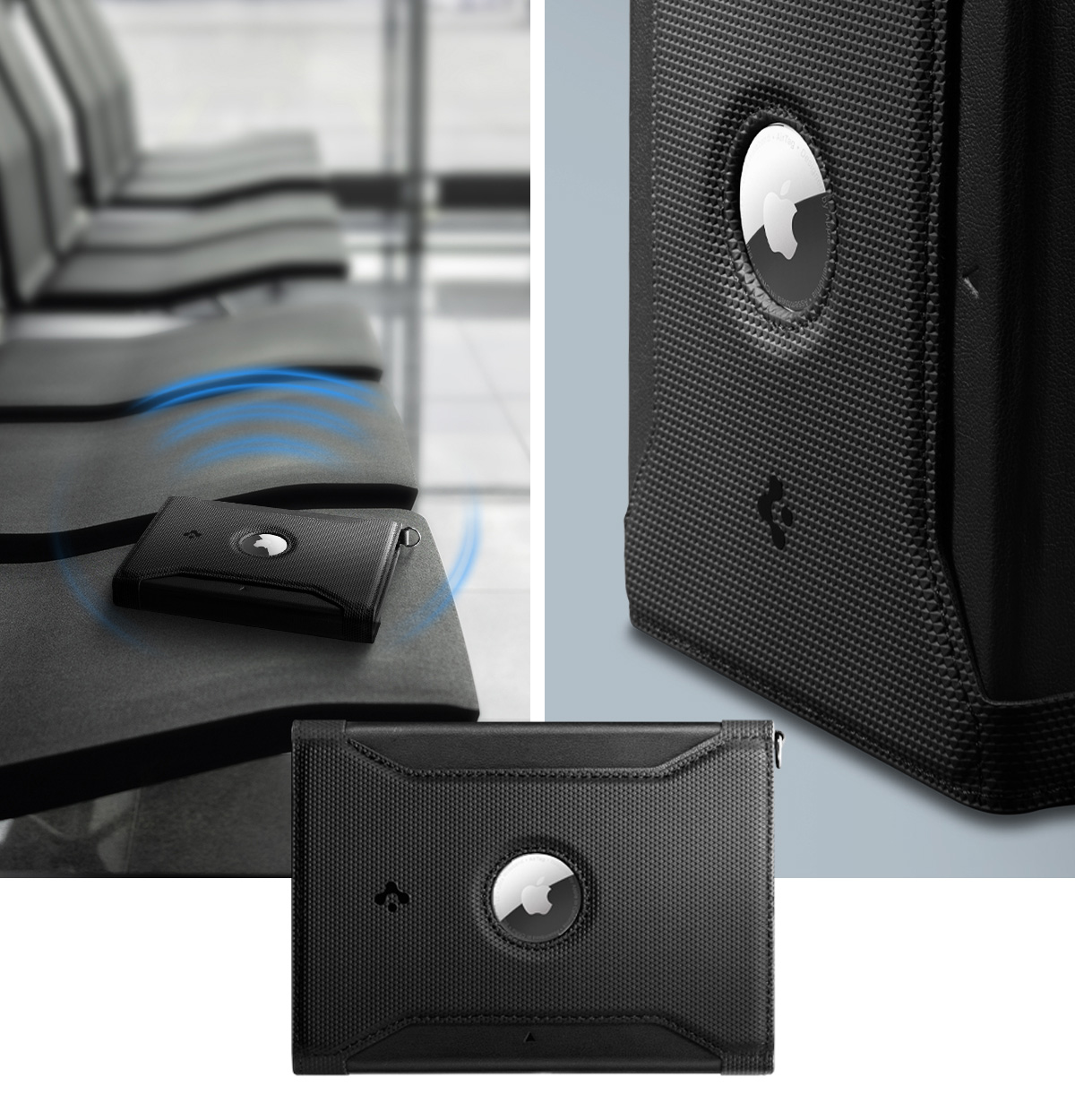 Portfel RFID, etui na karty/paszport/dokumenty/AirTag'a, Spigen Universal Passport Holder AirTag, czarny