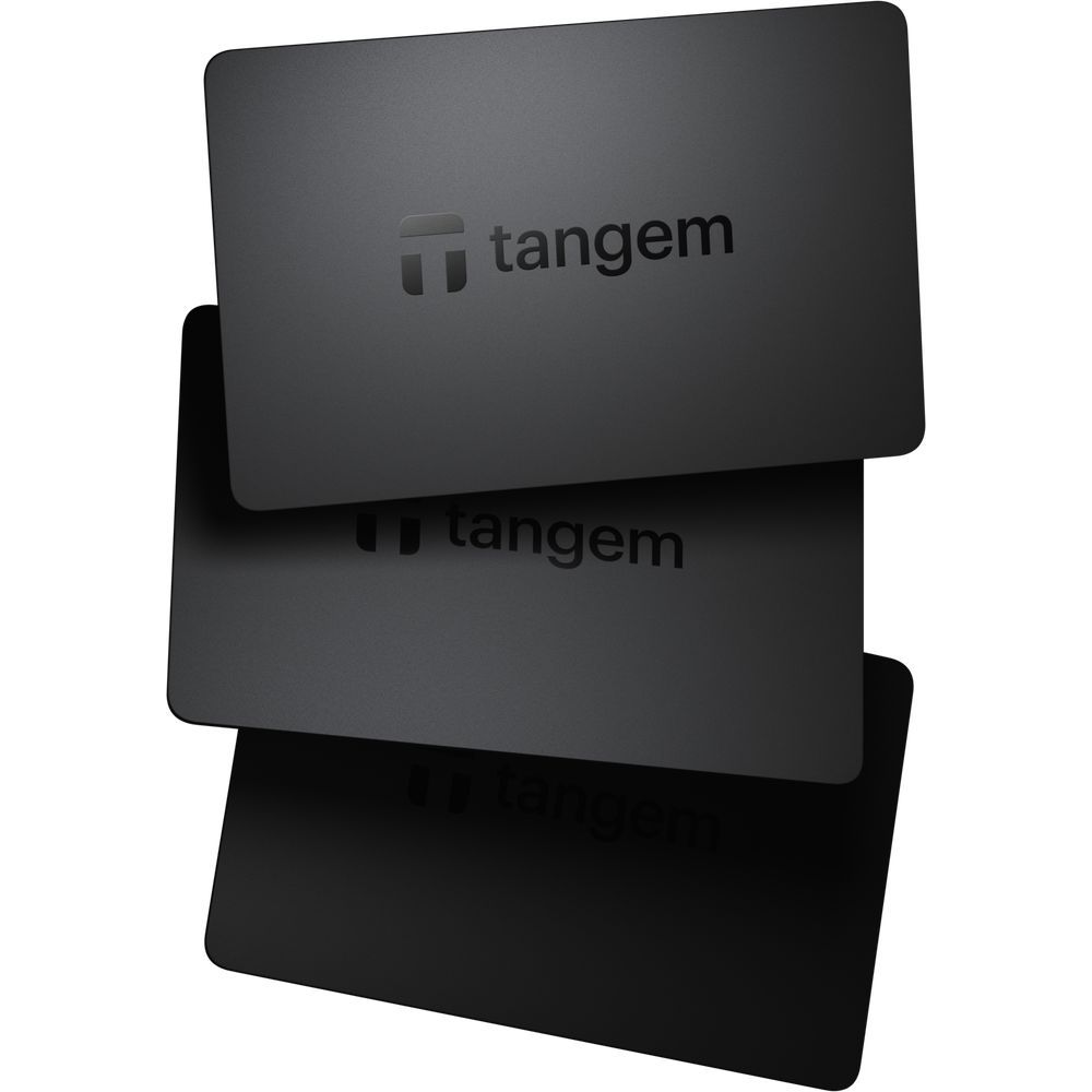 Portfel sprzętowy do kryptowalut Tangem Wallet, zestaw kart NFC, 3 sztuki, czarny. Bezpieczny portfel z obsługą NFC, cyfrowe aktywa.
