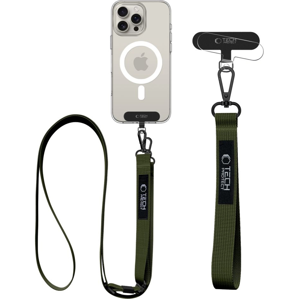 Smyczka na nadgartek / ramię do telefonu Tech-Protect C6S Rope Wrist Strap, zielone
