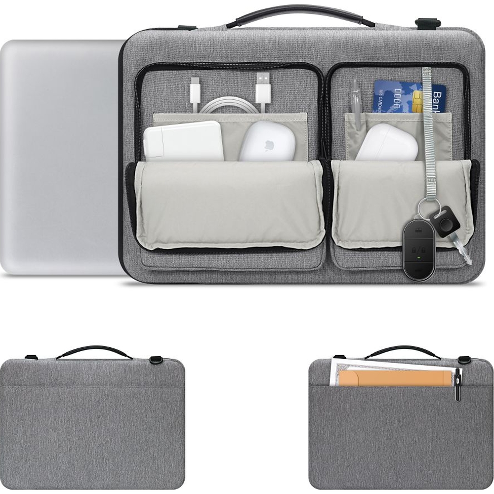 Torba na laptopa 13-14" na ramię, Tech-Protect Defender Bag, szara