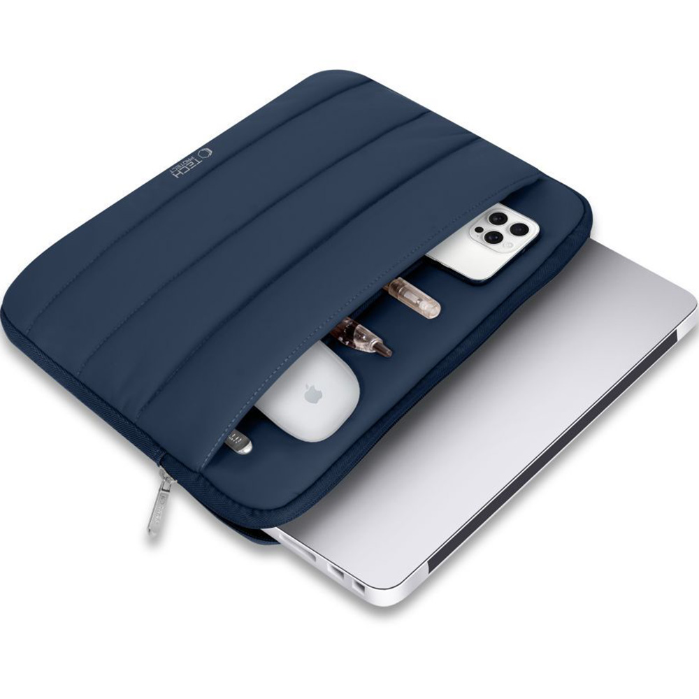 Uniwersalne etui na laptopa 13"-14", Tech-Protect Fluffy, granatowe