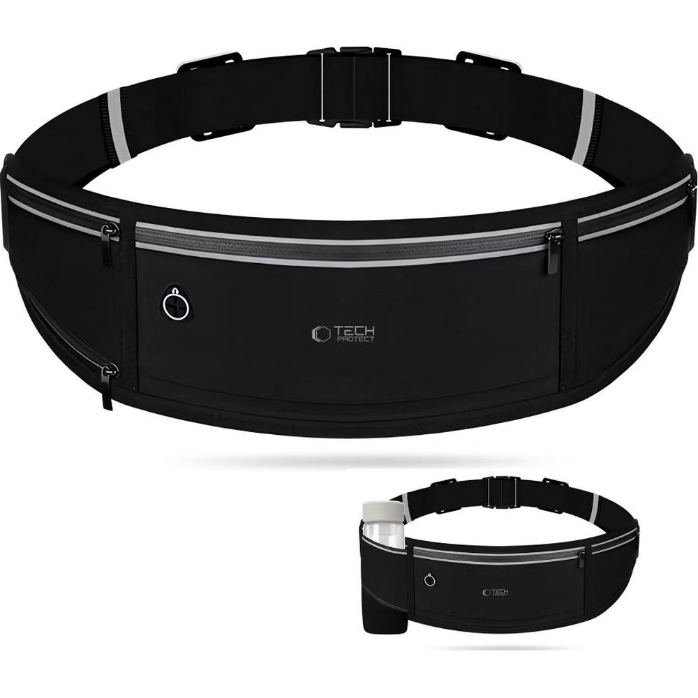 Nerka, saszetka na biodro - na telefon, portfel, słuchawki, klucze - Tech-Protect M3 Universal Sport Waist Bag, kolor czarna
