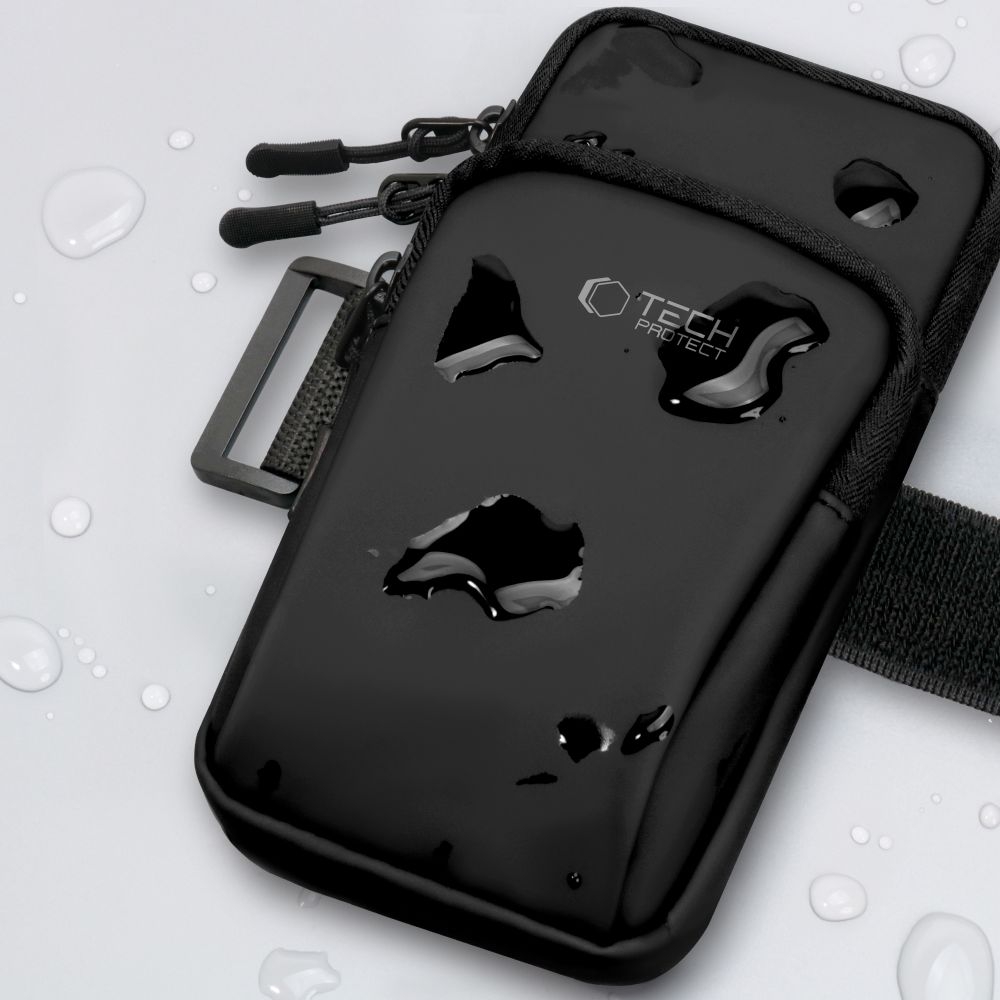 Opaska sportowa, saszetka, do biegania na ramię - na telefon, portfel, słuchawki, klucze i inne akcesoria Tech-Protect M7 Universal Sport Armband, czarna