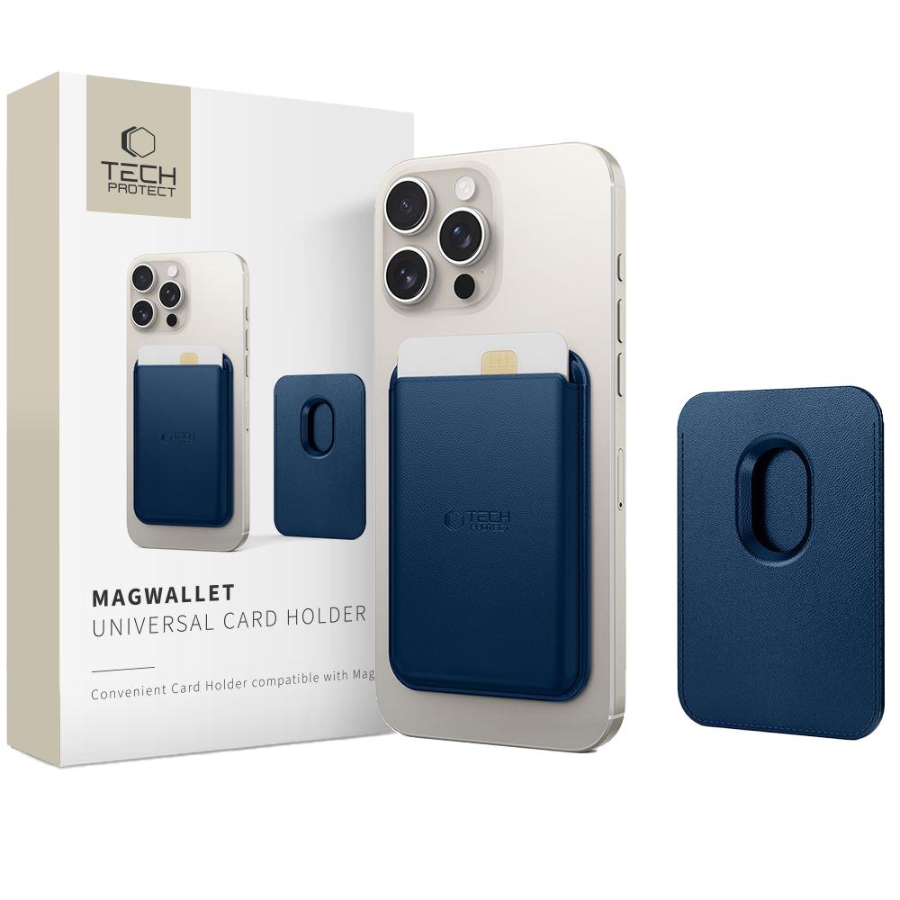 Portfel na karty Tech-Protect MagWallet do iPhone 16/15/14/13/12, granatowy
