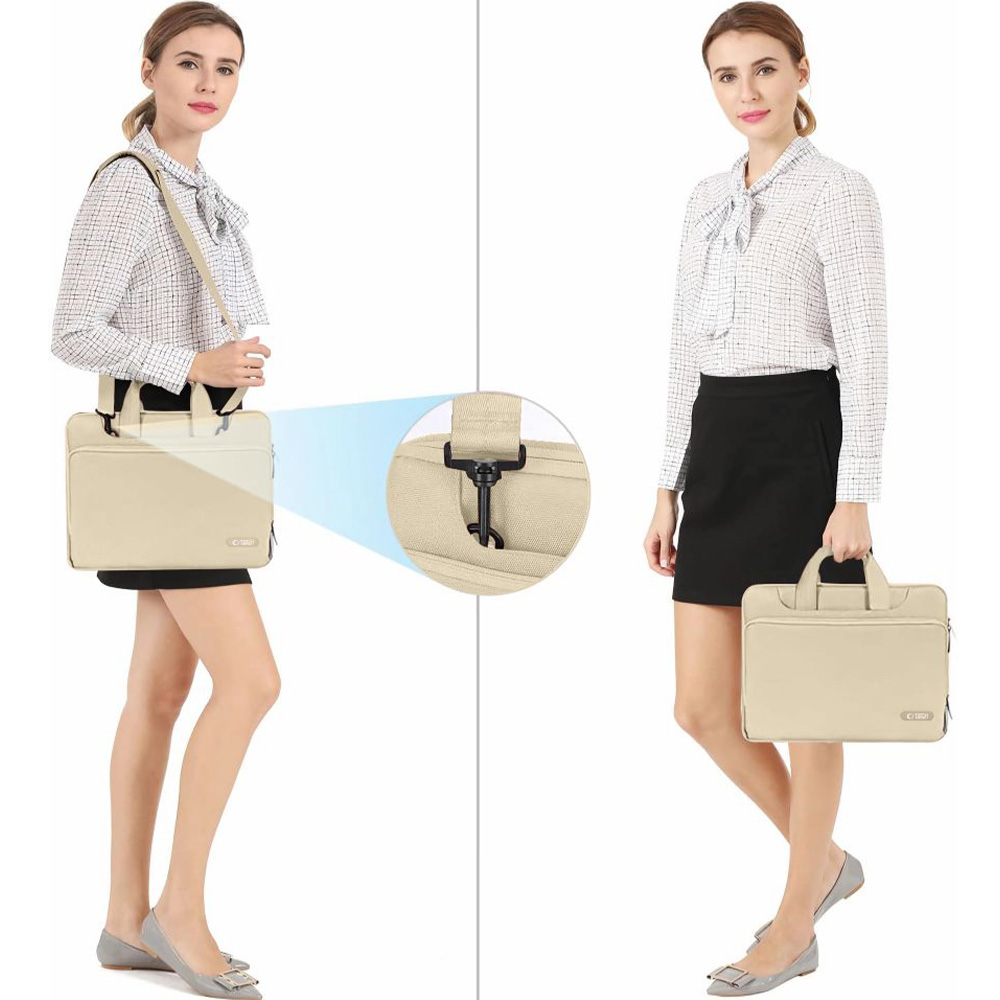 Torba na laptopa 15-16" na ramię, Tech-Protect Pocket Bag, beżowa