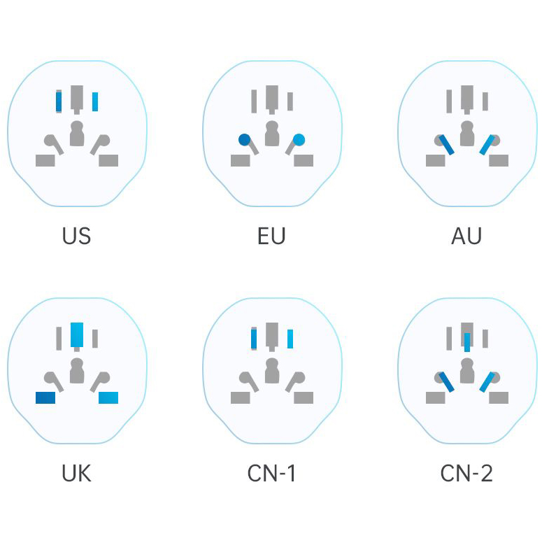 Adapter / przejściówka Tech-Protect Universal Travel Adapter, uniwersalna na EU, biała