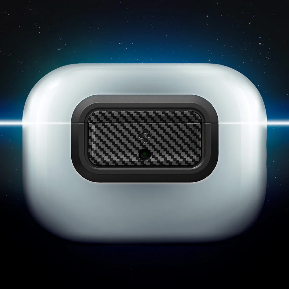 Spigen Lock Fit M – szybki montaż na AirPods Pro 1 / AirPods Pro 2, wzór karbonowy