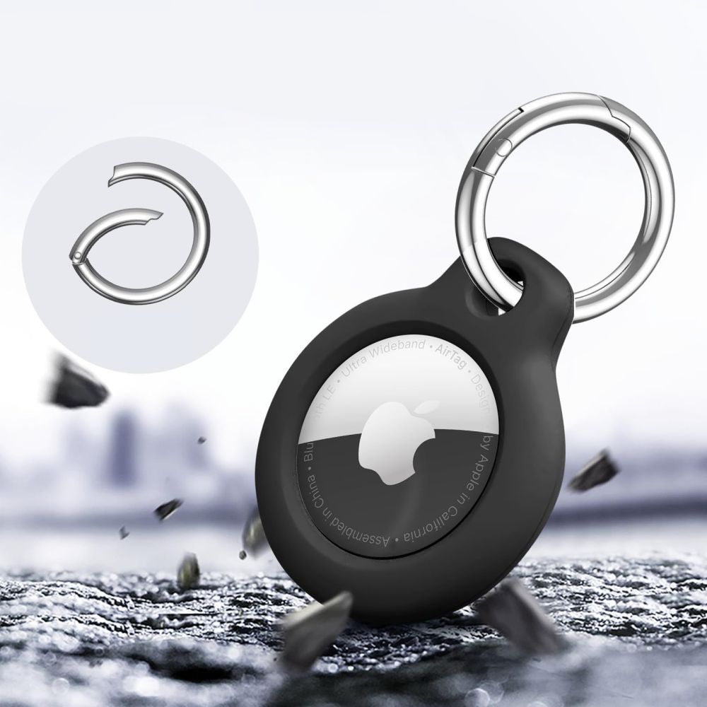 Etui / brelok Tech-Protect Rough do Apple AirTag, 2 sztuki, czarne.