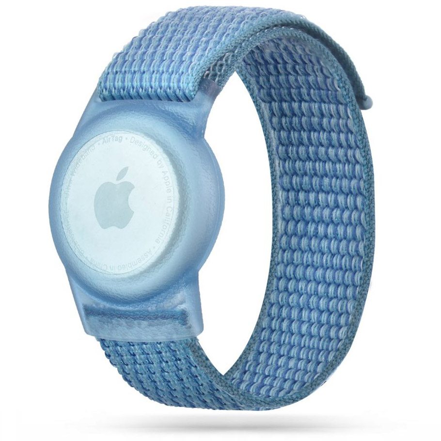 Etui z paskiem dla dzieci od marki Tech-protect z serii Nylon for kids dla Apple AirTag, niebieskie