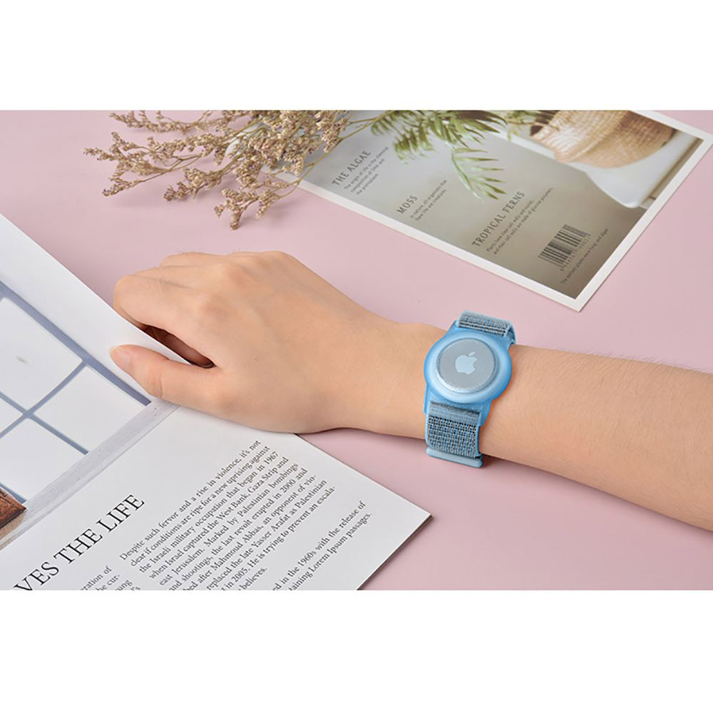 Etui z paskiem dla dzieci od marki Tech-protect z serii Nylon for kids dla Apple AirTag, niebieskie