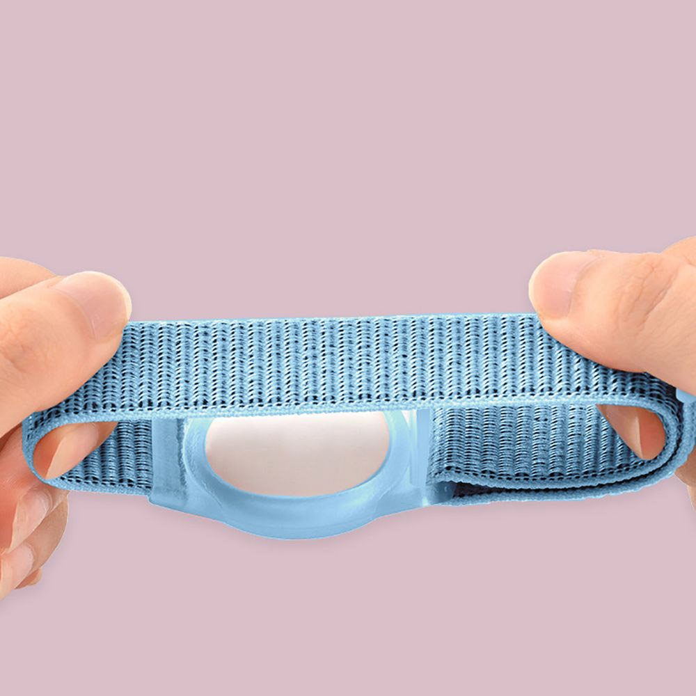 Etui z paskiem dla dzieci od marki Tech-protect z serii Nylon for kids dla Apple AirTag, niebieskie