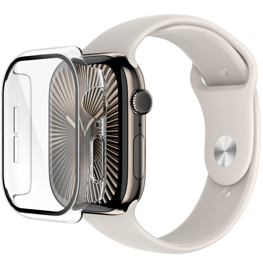 Etui + szkło hartowane Belkin ScreenForce TemperedCurve 2-in-1 Treated Screen Protector + Bumper do Apple Watch 10 42mm, przezroczysto-czarne
