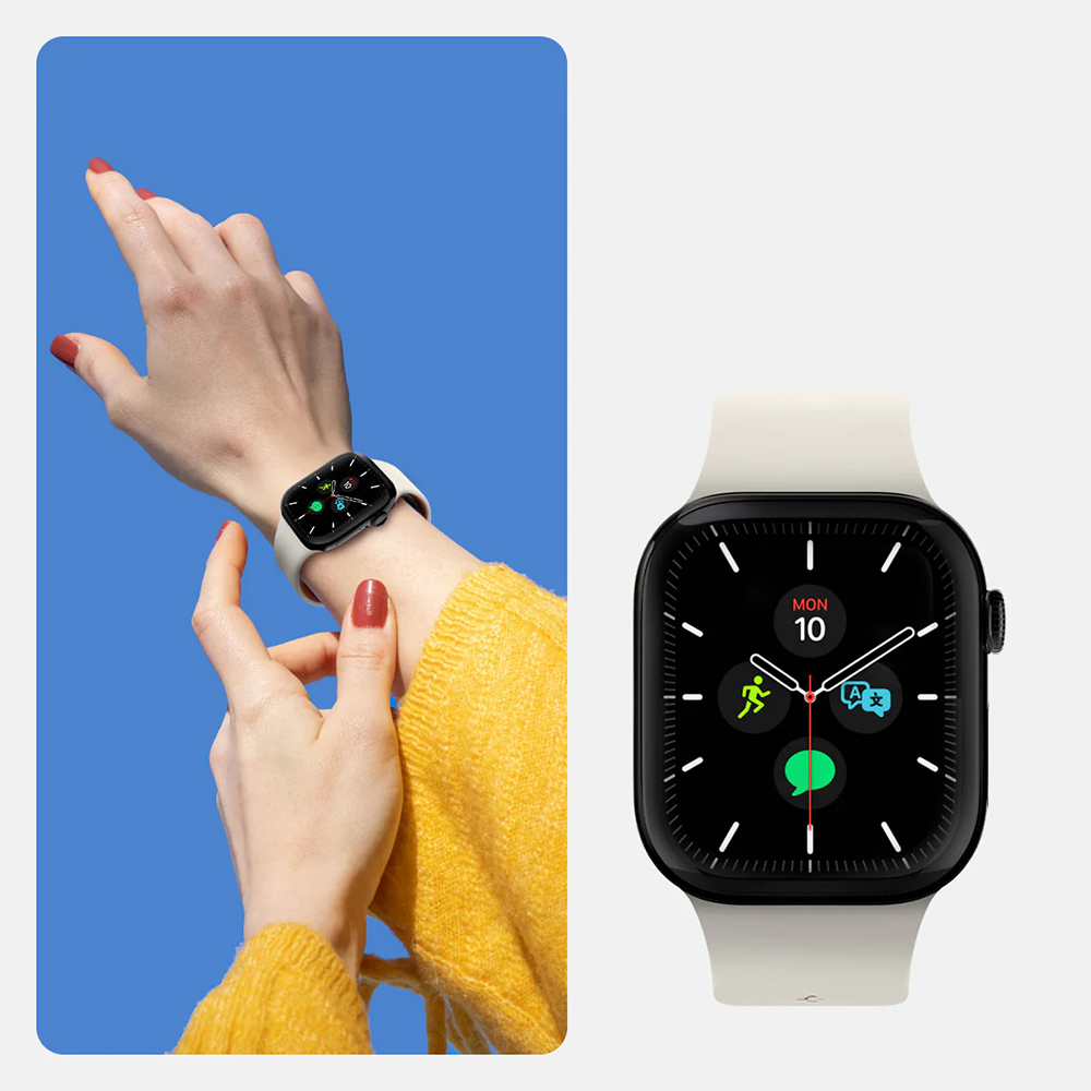 Spigen Nano Pop dla Apple Watch 42/41/40/38mm – pasek silikonowy beżowo-pomarańczowy