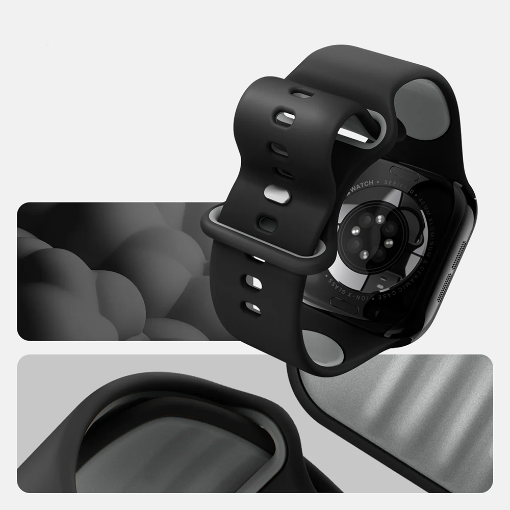 Spigen Nano Pop dla Apple Watch 42/41/40/38mm – pasek silikonowy czarno-szary