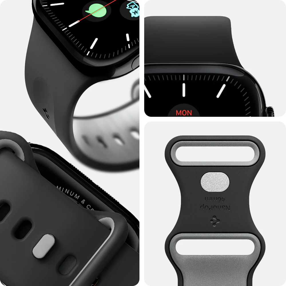 Spigen Nano Pop dla Apple Watch 49/46/45/44 mm – pasek silikonowy czarny