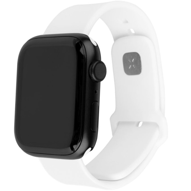Silikonowy pasek Fixed Silicone Strap do Apple Watch 45 / 44 / 42 mm, biały