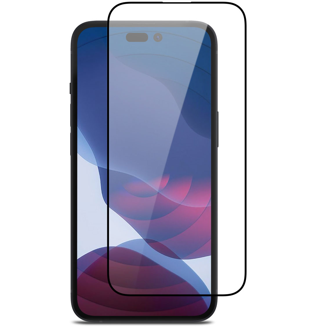 Gehärtetes Glas Bizon Glass Edge 2 für iPhone 14 Pro Max, schwarz