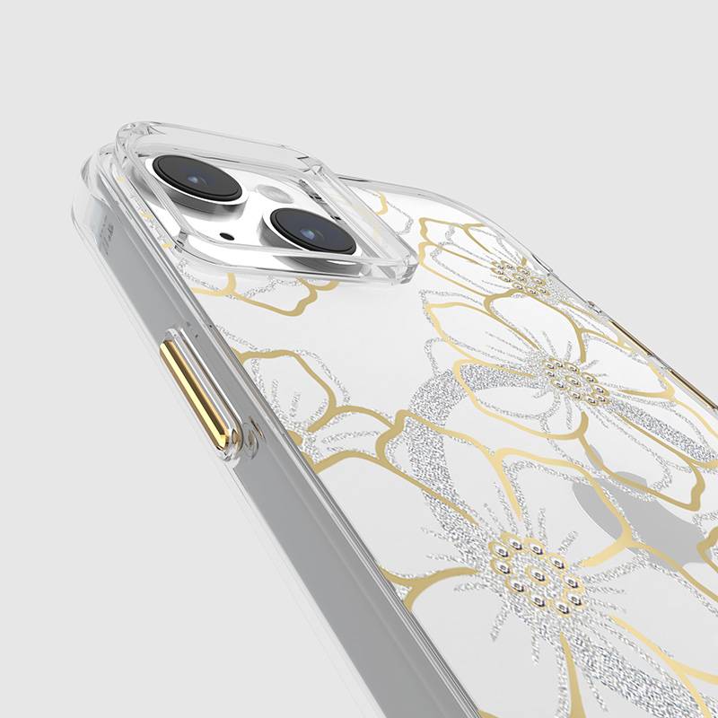 Etui Case-Mate Floral Gems MagSafe do Apple iPhone 15 Plus, złote