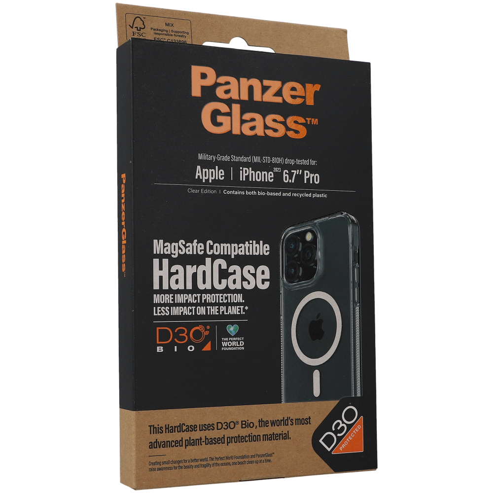 Antibacterial Schutzhülle PanzerGlass HardCase MagSafe für Apple iPhone 15 Pro Max, Transparent