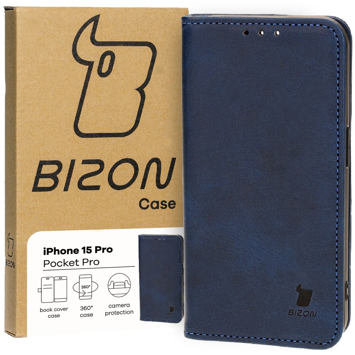 Handyhülle mit Klappe Bizon Case Pocket Pro für Apple iPhone 15 Pro