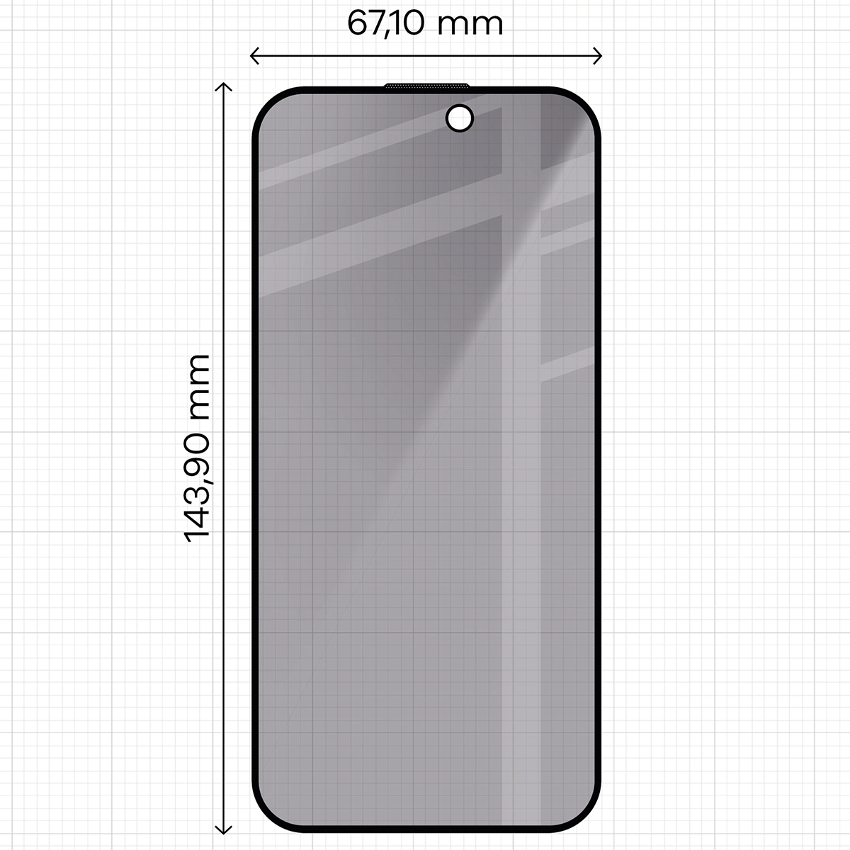 Zdjęcie na miarce szkła Bizon Glass Edge Shadow do Apple iPhone 15 Pro