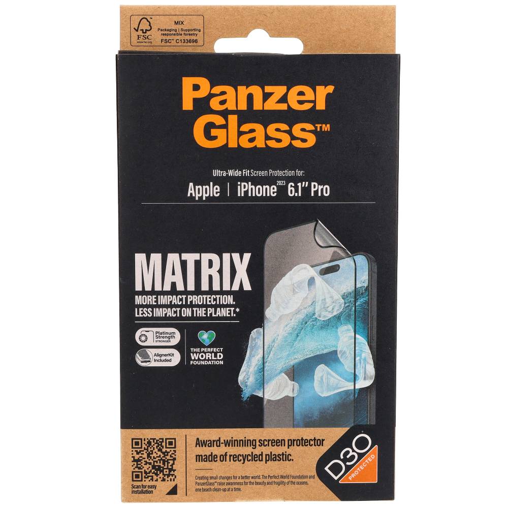 Szkło hartowane PanzerGlass Ultra-Wide Fit Matrix do Apple iPhone 15 Pro