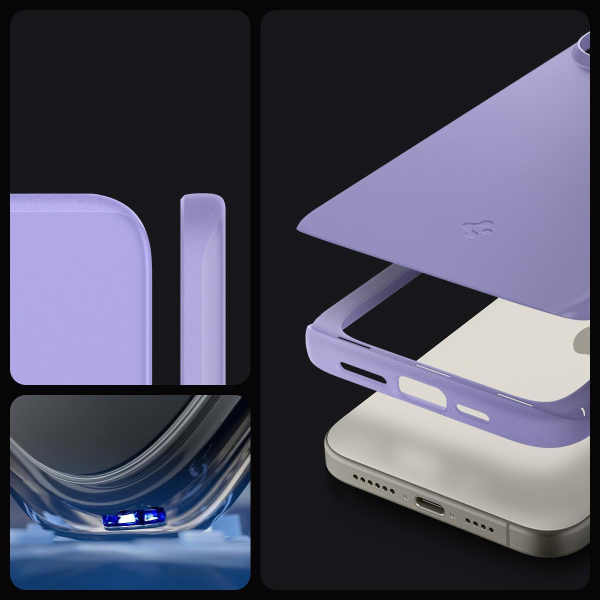 Schutzhülle Spigen Thin Fit für Apple iPhone 15 Pro, Violett