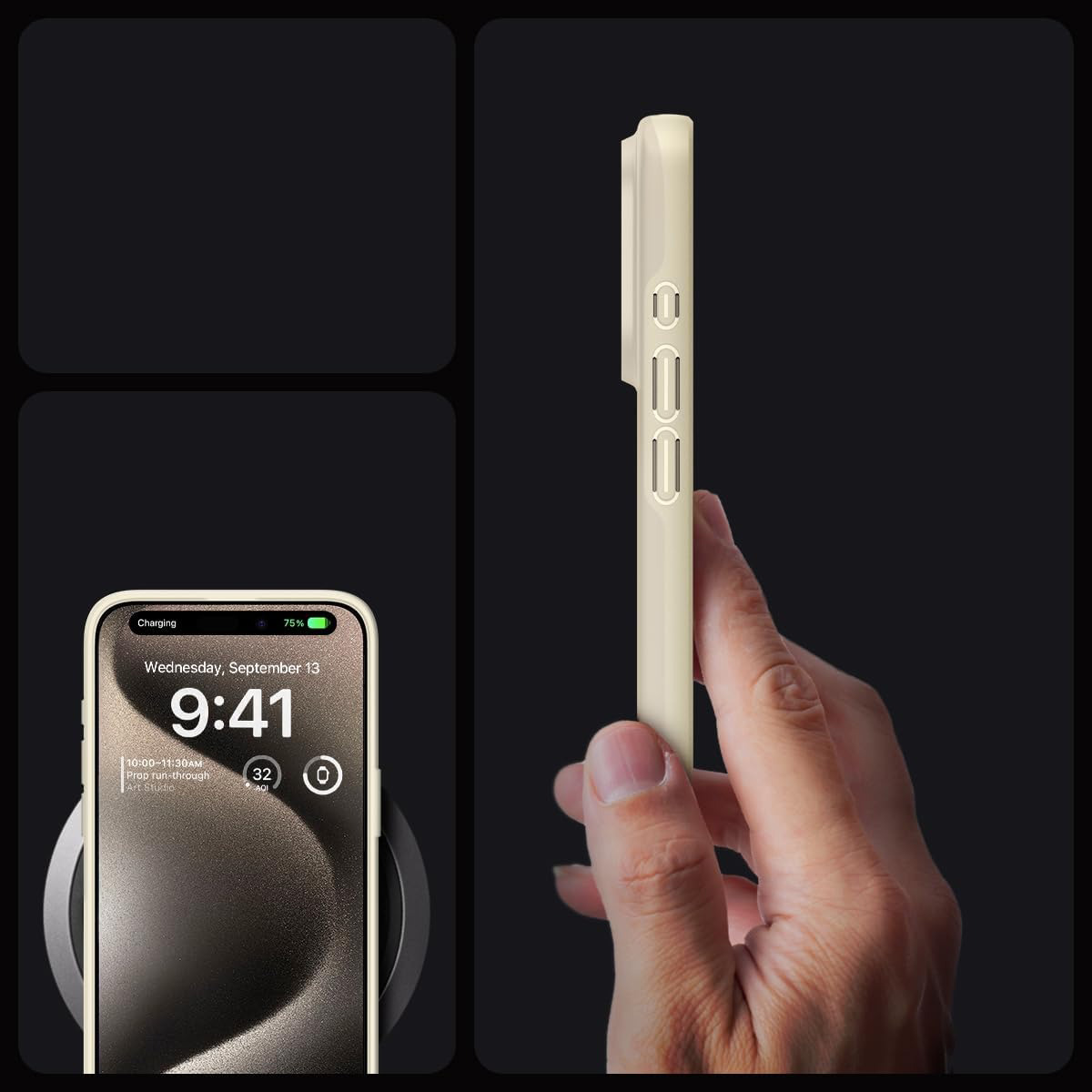 Schutzhülle Spigen Thin Fit für Apple iPhone 15 Pro, Beige