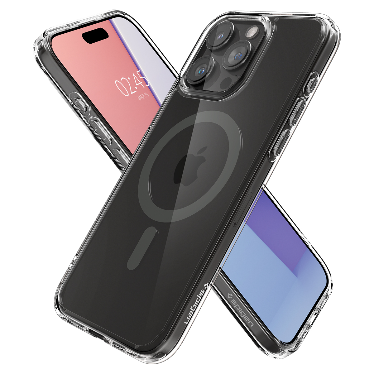Schutzhülle Spigen Ultra Hybrid Mag mit MagSafe für Apple iPhone 15 Pro, Graphitgrau