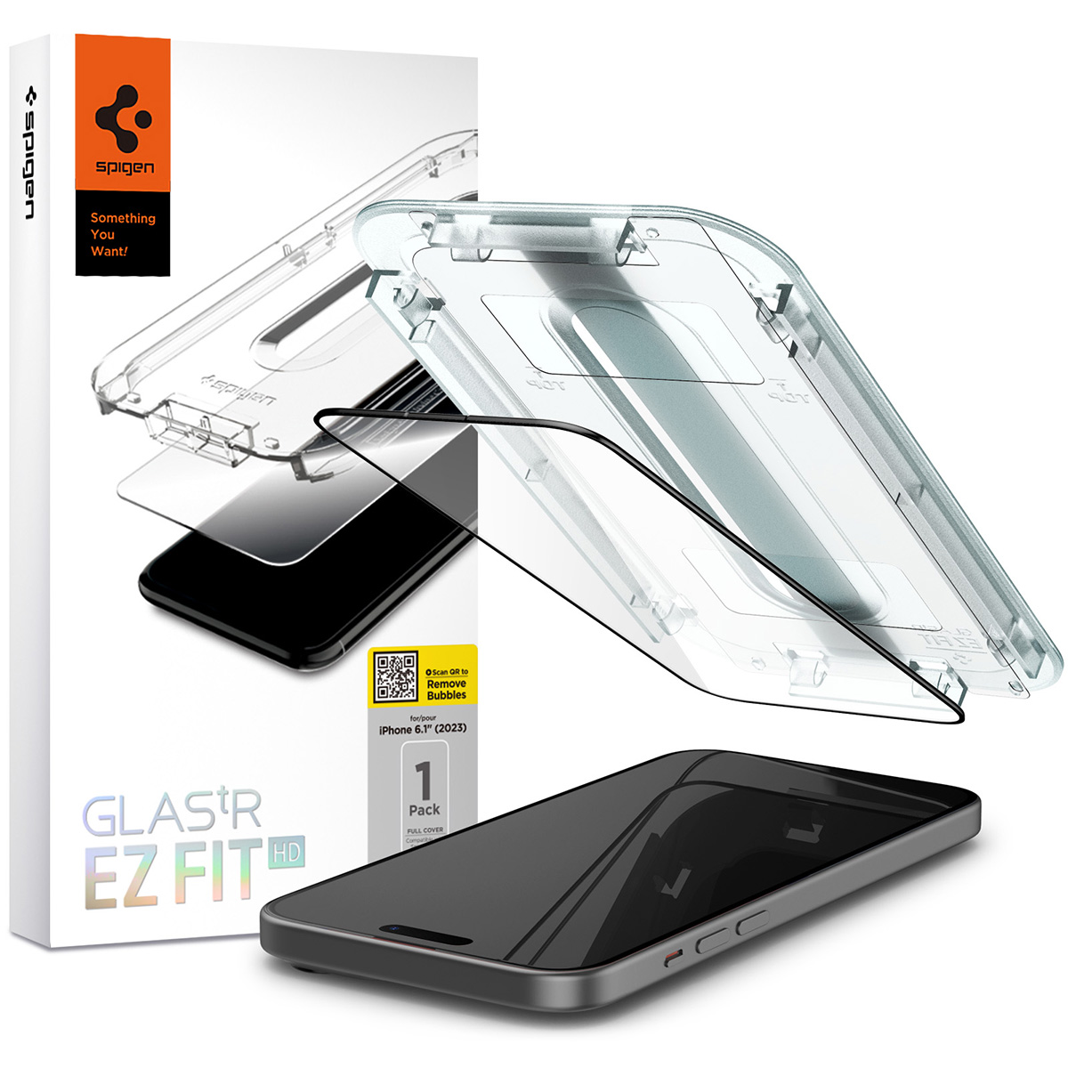 Glas für die Schutzhülle Spigen Glas.tR EZ Fit FC 1-Pack für Apple iPhone 15