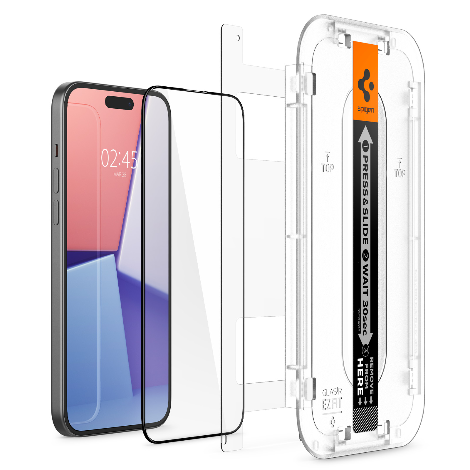 Glas für die Schutzhülle Spigen Glas.tR EZ Fit FC 1-Pack für Apple iPhone 15