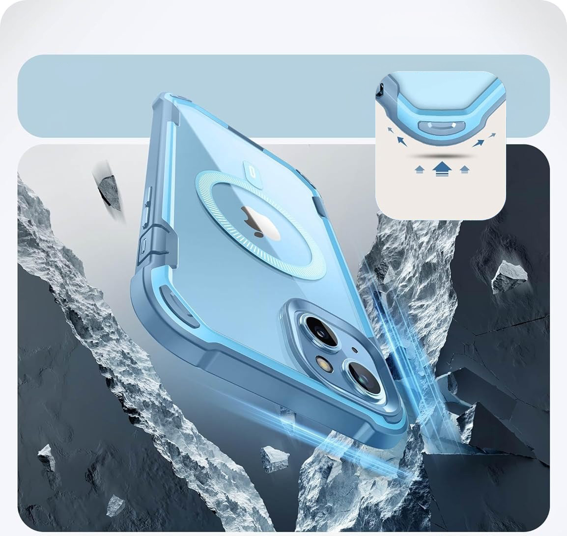 Hülle Supcase i-Blason Ares Mag mit MagSafe für iPhone 15, Blau